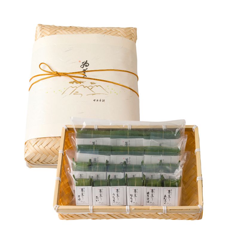蒸しずし「笹の薫り」9種18個入(竹かご入)